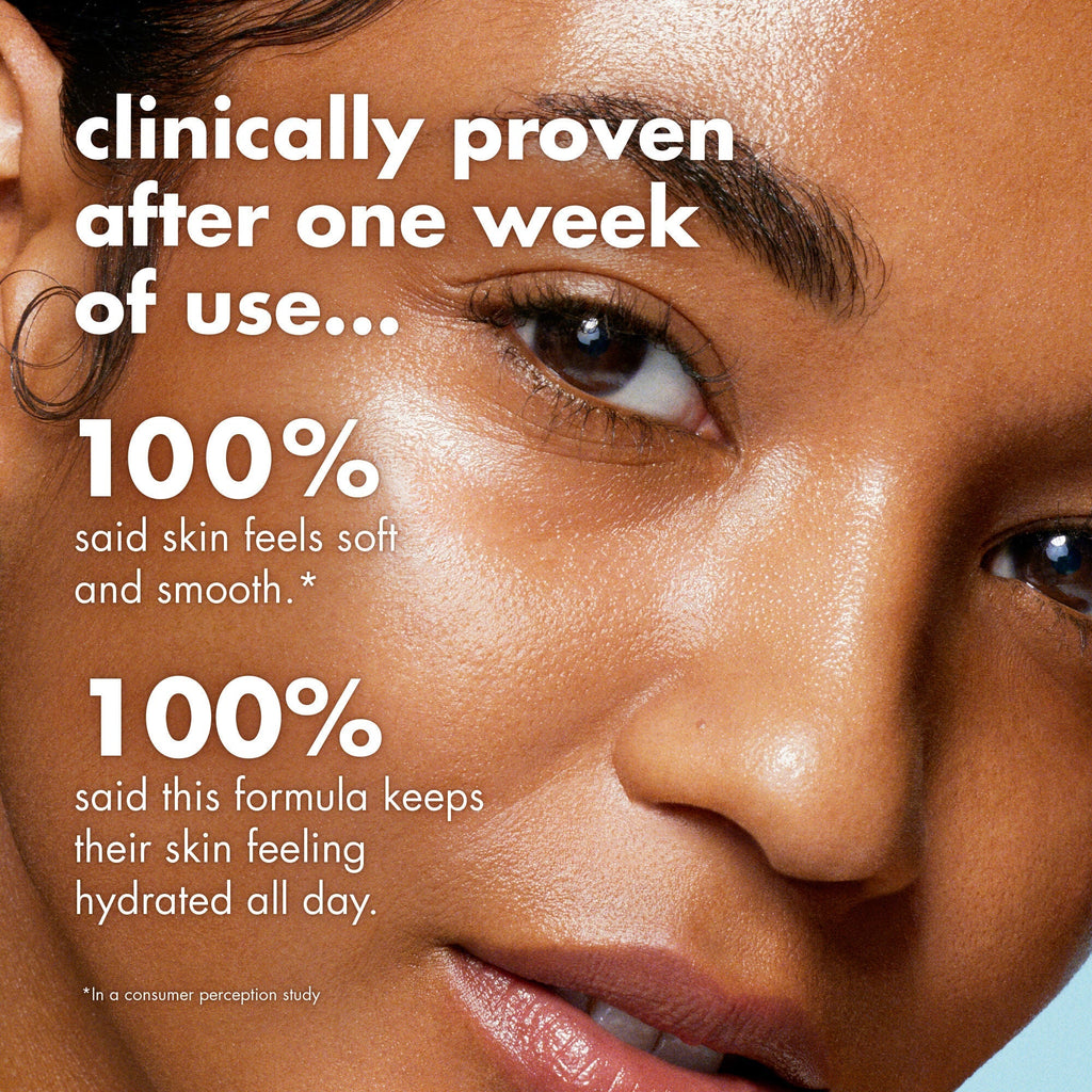 Clinically proven formula keeps skin feeling hydrate all day use after one week.