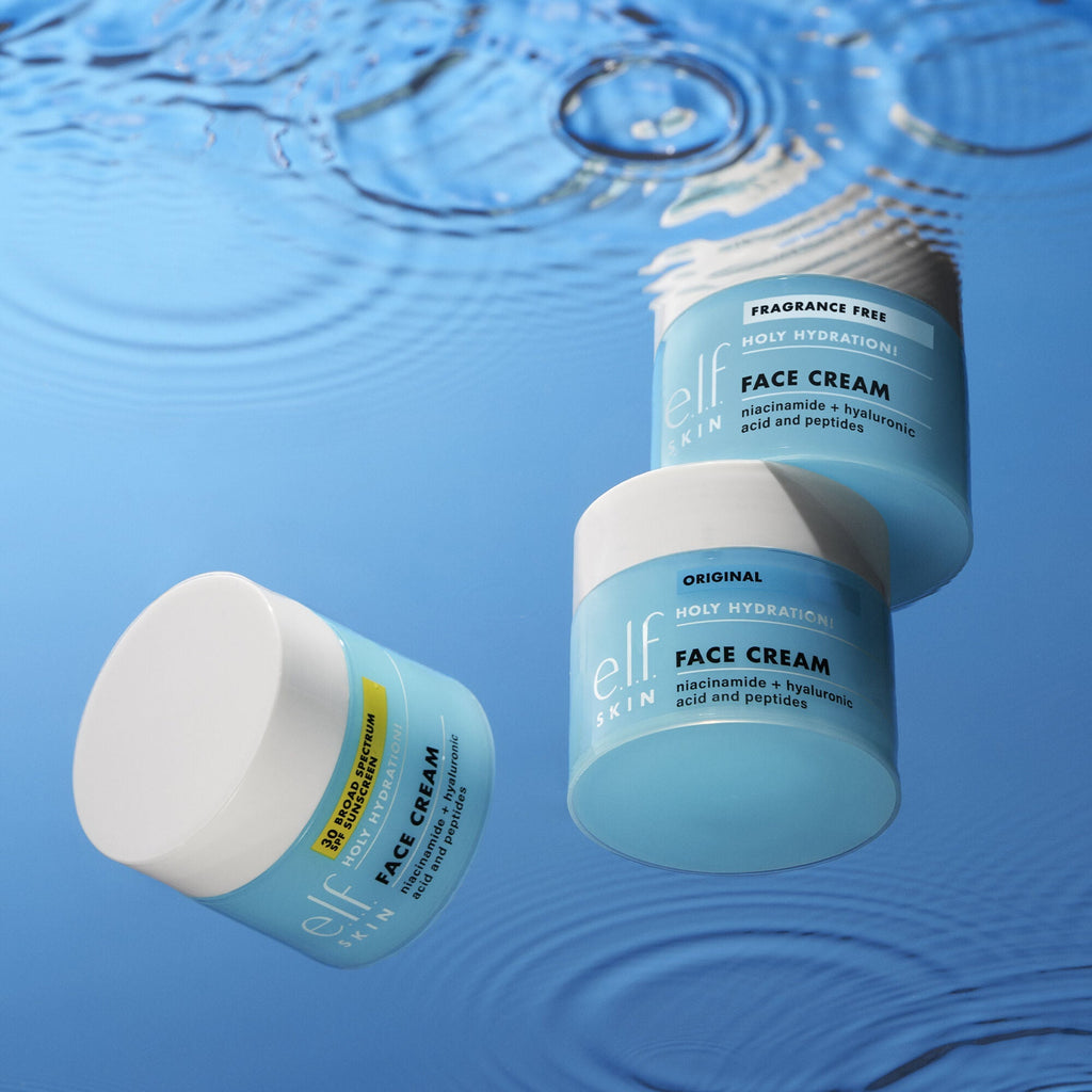 Three jars of e.l.f. Holy Hydration! Face Creams Collection